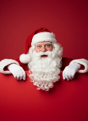 Friendly Santa Peeking Out, Perfect Design for Sale Banners or Flyers