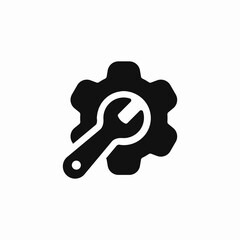 wrench settings cog gear icon sign vector