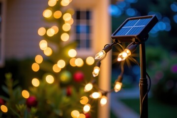 Warm white solar powered LED string lights, perfect for indoor or outdoor Christmas decorating. Create a magical ambiance with these energy-efficient lights, christmas decor, bright