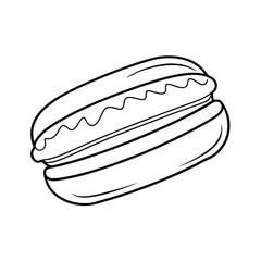 Hotdog Bun Outline Vector Icon