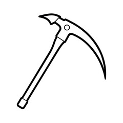 Ice Axe Outline Vector Illustration