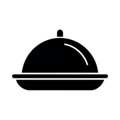 Food Tray Black Silhouette Vector Drawing