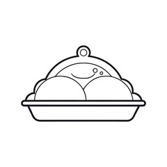 Fototapeta premium Food Tray Outline Vector Illustration