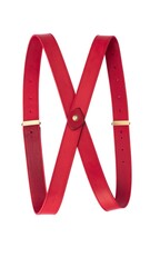 Red leather belt, crossed design