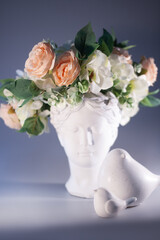 roses in vase