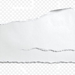 Ripped white paper on transparent background