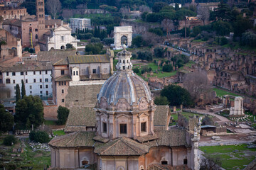 Naklejka premium Sunset Skyline of Rome