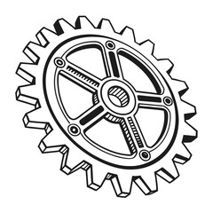 Obraz premium Minimal Black and White Gear Settings Icon Vector