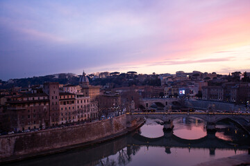 Twilight View of the Tiber River from Castel Sant’Angelo