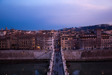 Twilight View of the Tiber River from Castel Sant’Angelo