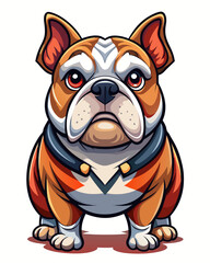 Naklejka premium mini bulldog ,full body , real print Style, white background 