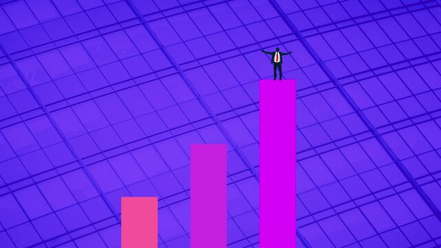 Stock market growth and graph chart showing profit trend