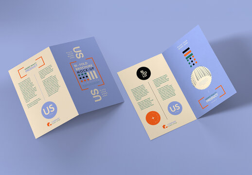 US Letter Folded Brochure Mockup