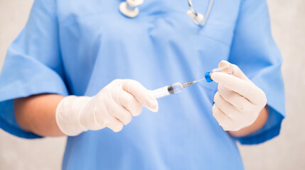 Girl in Blue Veterinarian Suit