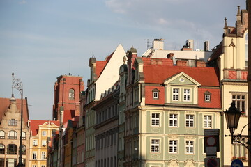 Fototapeta premium Panoramic View of Red Rooftops in Wrocław City