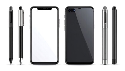 Smartphone and pen mockup