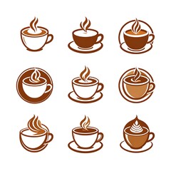 Obraz premium Various coffee cup illustrations