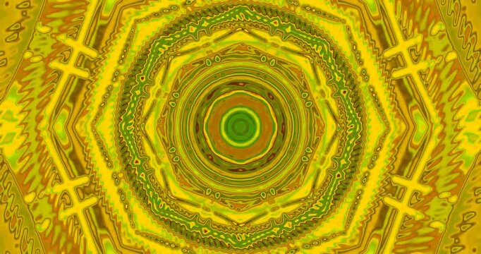 Seamless tunnel video loop featuring vibrant yellow patterns for immersive screensaver experience