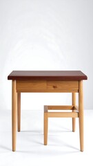 Simple wooden desk with stool