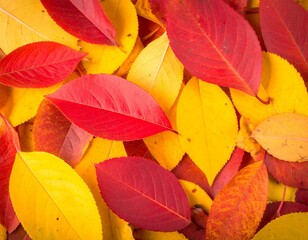 Fototapeta premium Vibrant Red and Yellow Autumn Leaves Background