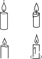 Candle Line Icon – Minimalist Light Flame Symbol for Decoration and Spiritual Design