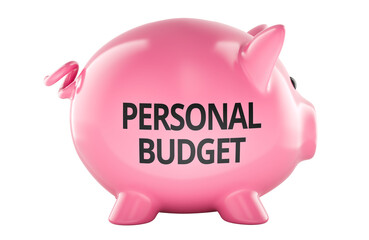Personal budget, piggy bank. 3D rendering