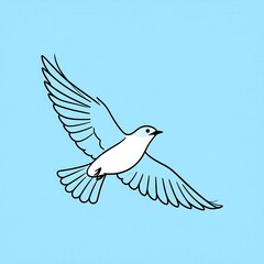 Obraz premium Simple blue bird in flight