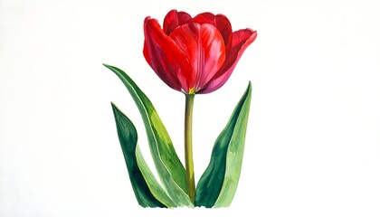 Fototapeta premium Vibrant red tulip illustration (1)
