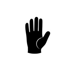 Obraz premium Hand silhouette showing an open palm against a white background, representing communication and greeting in a simple design