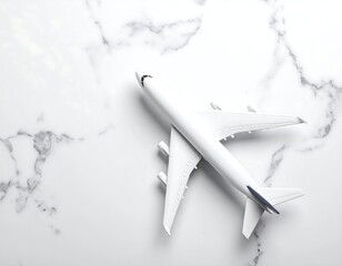 White airplane on marble (1)