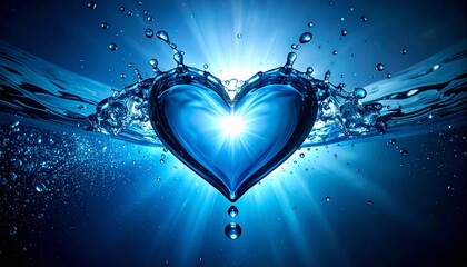 Krople wody tworzące kształt serca