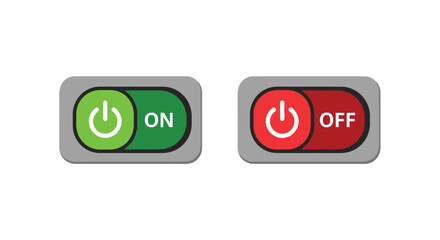 Two rectangular power buttons one green on and one red off