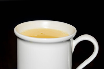 Traditional Mexican Vanilla Atole on Rustic Wooden Table