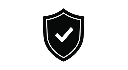 A black shield icon with a white checkmark symbol inside