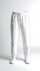 White sweatpants on a model