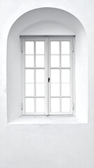 White window in a white archway