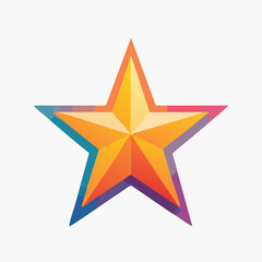 Colorful Five-Pointed Star with Gradient and Shadow