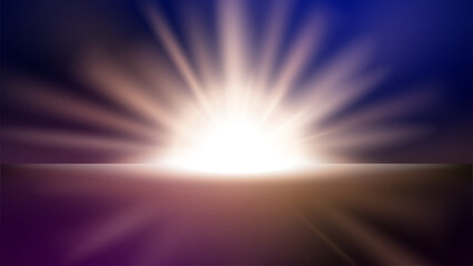 Abstract Futuristic Glowing Gold Rays Rising on Dark Background, Vector Illustration