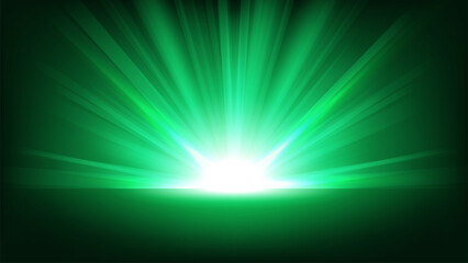 Emerald Rays Rising on Dark Background. Suitable For Product Advertising, Product Design, and Other, Vector Illustration