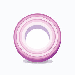 Freshly Sliced Red Onion Ring Isolated on White