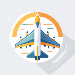 Colorful Vector Illustration of a Modern Airplane Design