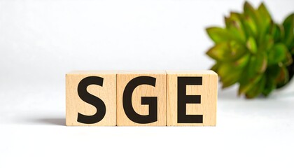 Wooden blocks spelling SGE