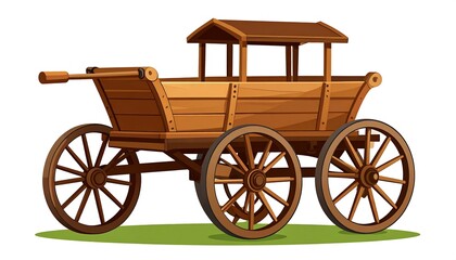 Fototapeta premium Wooden cart on grass