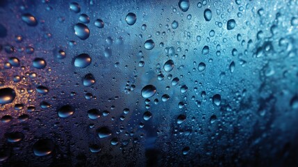 Raindrops on a Wet Glass Surface