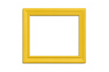 Yellow wooden picture frame with empty space, offering versatility for showcasing custom images, text, or graphic elements