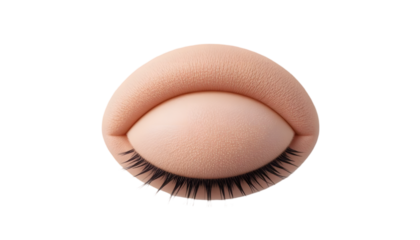 Closed eye with eyelashes a conceptual image for sleep relaxation or privacy isolated on white