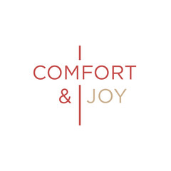 Festive i comfort & joy christmas typography t-shirt design for holiday celebrations