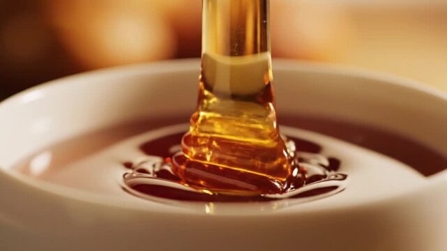 honey dripping from a wooden spoon