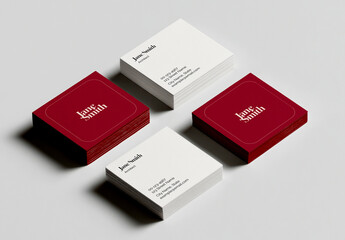 Square Business Card Mockup