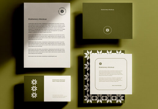 Stationery Set Mockup with Branding Elements